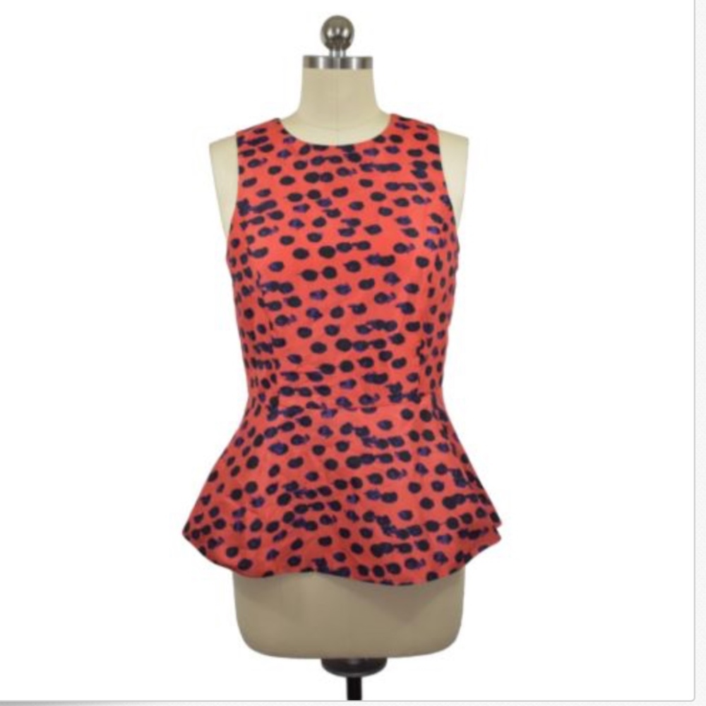 Kensie Red Peplum Blouse Size Small